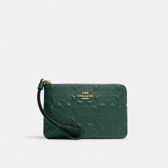 Coach Handbags - Coach Corner Zip Wristlet In Signature Leather